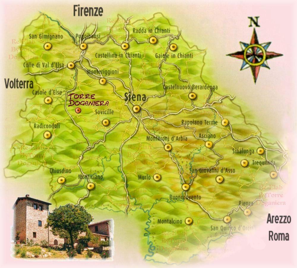 Carta dell'area nord della provincia di siena